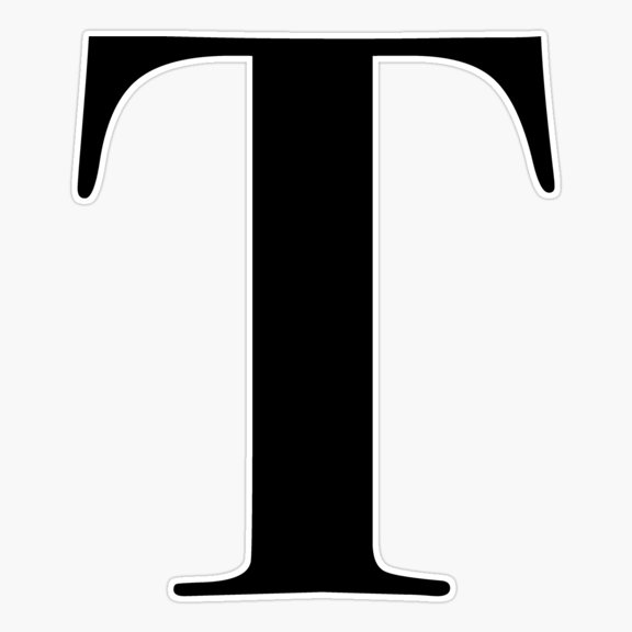 Letter T Monogram Initial Sticker