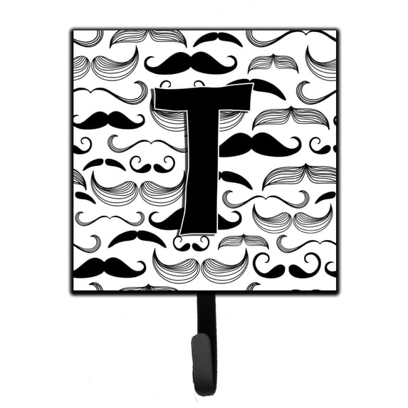 Letter T Moustache Initial Leash or Key Holder