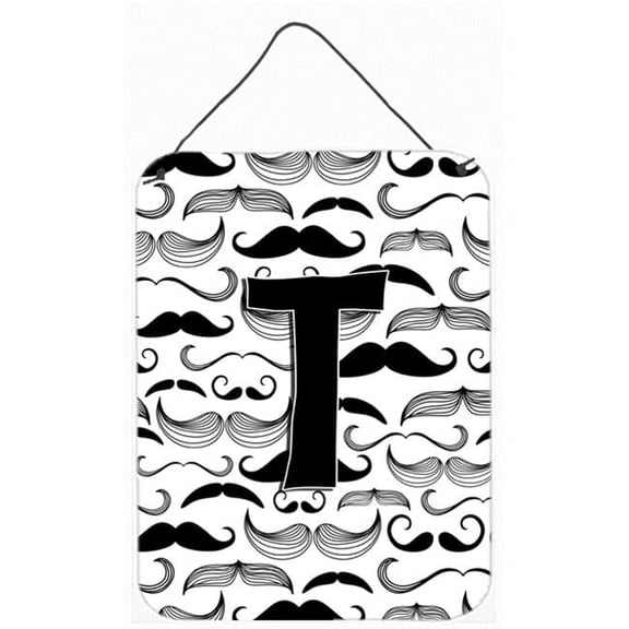 Letter T Moustache Initial Wall and Door Hanging Prints