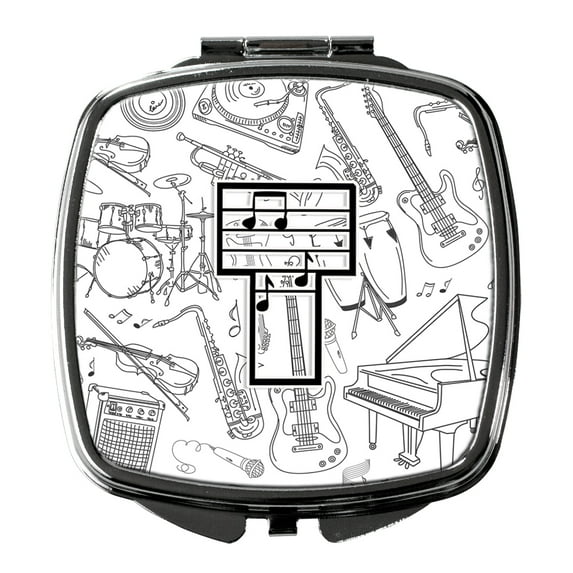Letter T Musical Note Letters Compact Mirror