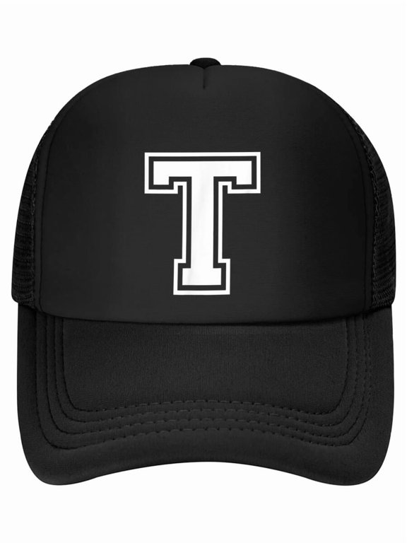 Letter T Name Initial Varsity Alphabet Monogram Baseball Cap