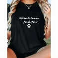 thumbnail image 1 of Letter T-Shirt Graphic Tee Cat Top Cotton Short Sleeve Casual Shirt Funny Pet Black S-5XL, 1 of 5