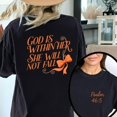 thumbnail image 1 of Letter T-Shirt Graphic Tee Faith Top God Within Her Design Cotton Short Sleeve Inspirational Black S-5XL, 1 of 5