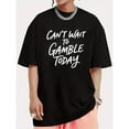 thumbnail image 1 of Letter T-Shirt Graphic Tee Funny Top Cotton Fashion Short Sleeve Casual Shirt Black S-5XL, 1 of 5