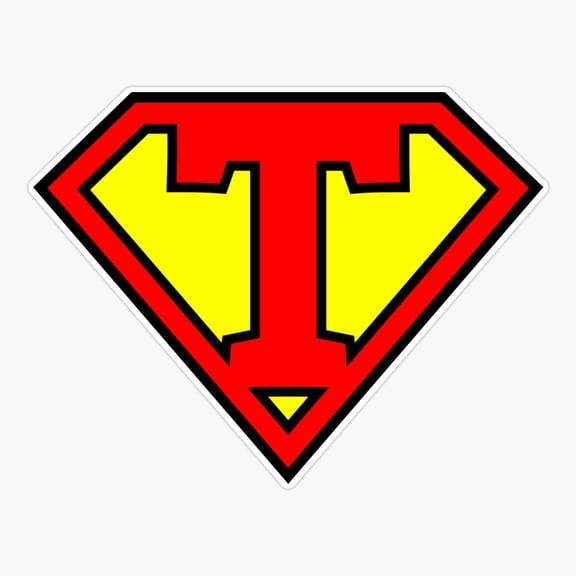 Letter T Super Initial Typography Sticker