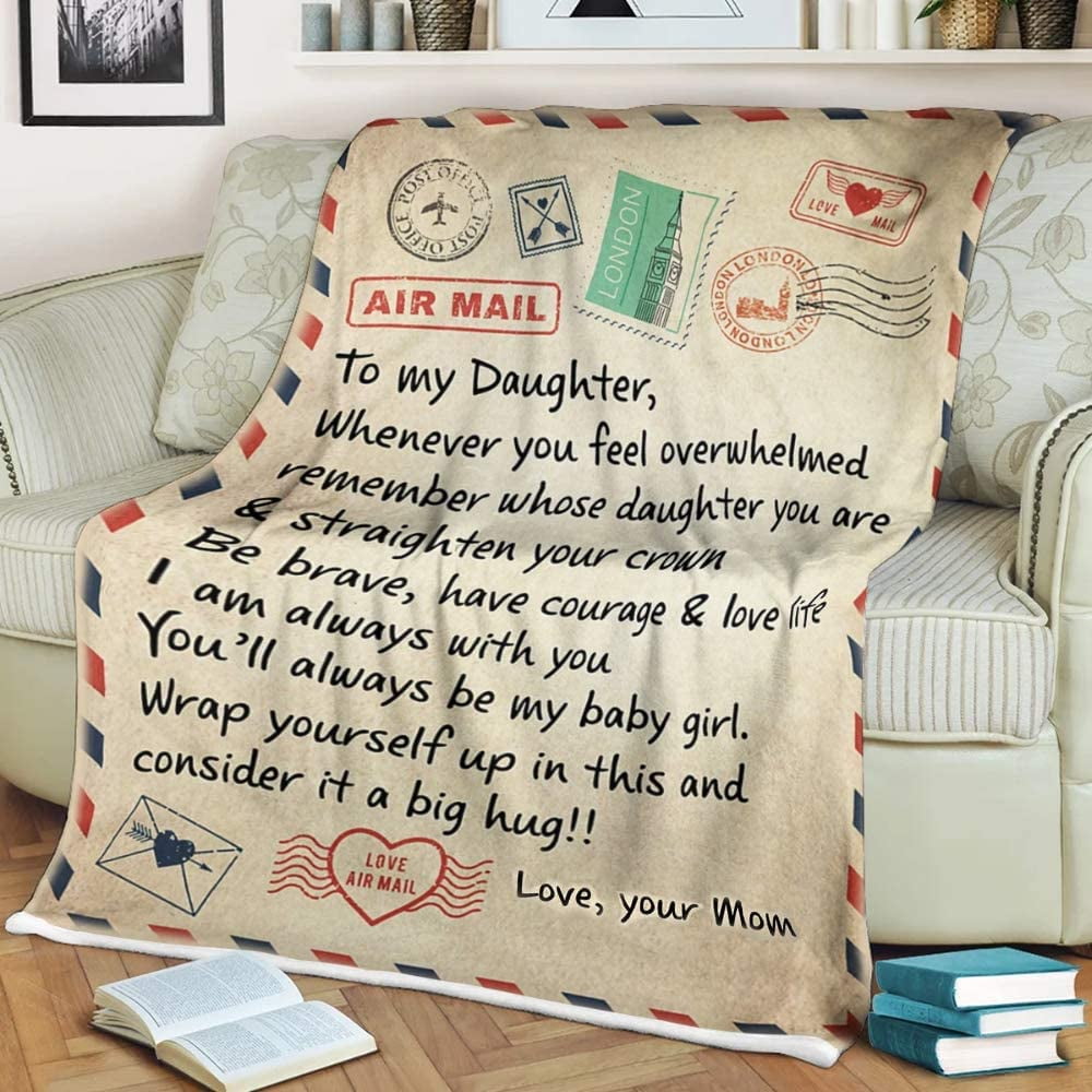 Letter Throw Blankets Mom to My Son Super Soft Warm Large Flannel