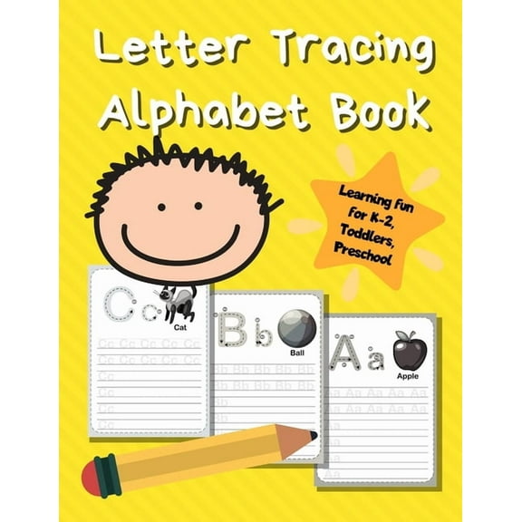 Letter Tracing Alphabet Book: ABC Learning Book for Kids - Toddlers, Preschool, K-2 - Yellow