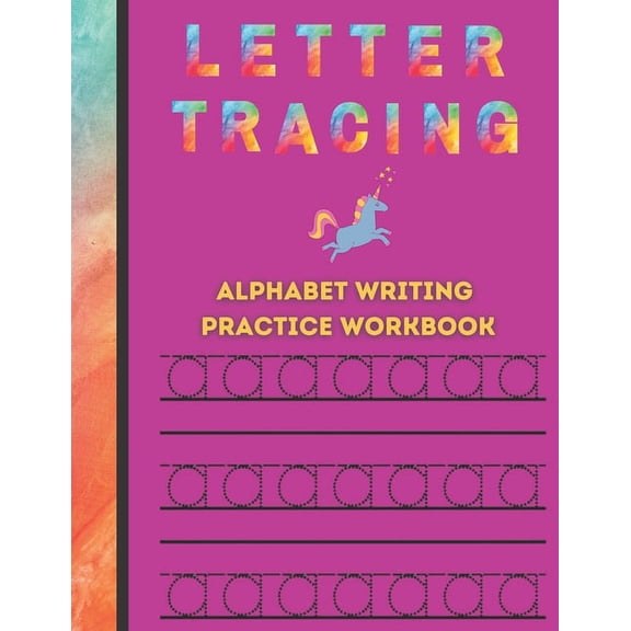Letter Tracing, Alphabet Writing Practice Workbook: Paperback Cover, 8.5" x 11", With Additional Blank Lined Pages for E, (Paperback)