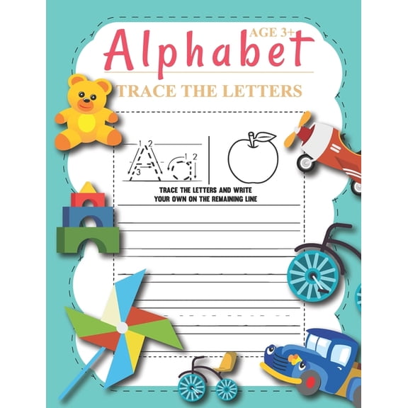 Letter Tracing: Awesome Cute Alphabet Kids Letter Tracing Books Kindergarten For Bath Tub Beads Gold Letters And Wall Bl, (Paperback)