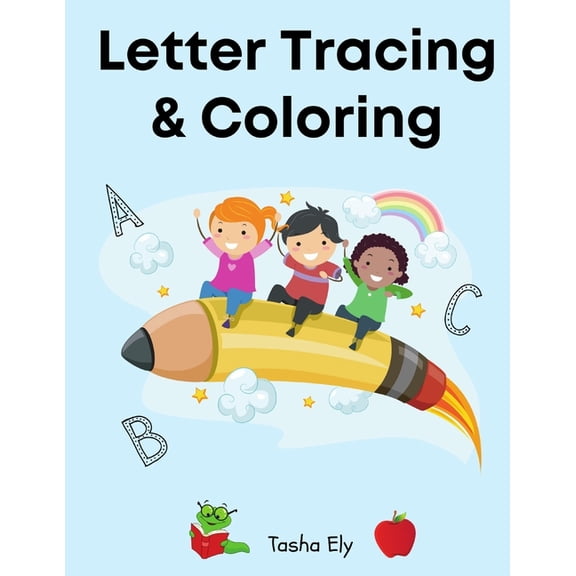 Letter Tracing & Coloring: Pre-k - Kindergarten skills (Paperback)(Large Print)