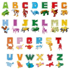 VEAIS Letter Transforming Animal Toy Set, Dinosaur Alphabet Learning, 1 Pack