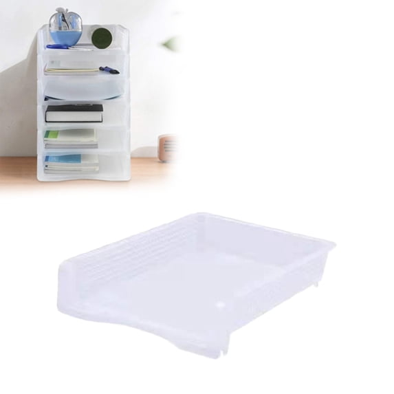 Letter Tray Desk Organizer, Stackable Paper Organizer for Home & Office, Durable Plastic Paper Tray for Desk, A4 & Letter-Size Document Holder, 1 Pcs, 12.8x9.84x2.16"