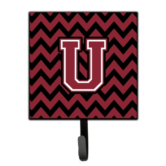 Letter U Chevron Garnet and Black Leash or Key Holder