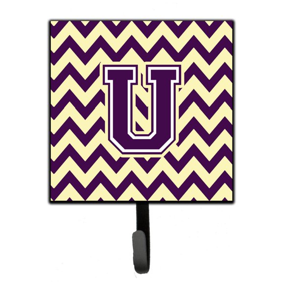 Letter U Chevron Purple and Gold Leash or Key Holder