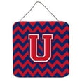 thumbnail image 1 of Letter U Chevron Yale Blue & Crimson Wall or Door Hanging Prints, 1 of 1