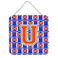 thumbnail image 1 of Letter U Football Green Blue and Orange Wall or Door Hanging Prints, 1 of 1