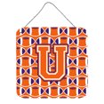 thumbnail image 1 of Letter U Football Orange White and Regalia Wall or Door Hanging Prints, 1 of 1