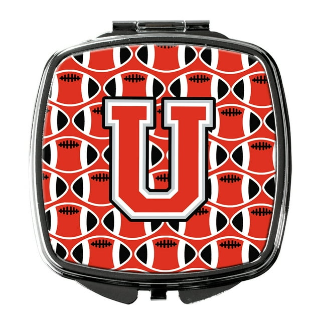 Letter U Football Scarlet and Grey Compact Mirror