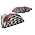 thumbnail image 1 of Letter U Initial Monogram - Houndstooth Black Foam Coaster Set of 4, 1 of 3