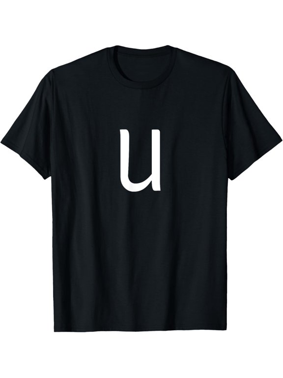 Letter U - Minimal Capital Alphabet To Spell Words Or Names T-Shirt men and women can wear, black, white, gifts