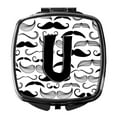 thumbnail image 1 of Letter U Moustache Initial Compact Mirror, 1 of 4