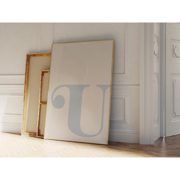 Letter U Print Blue Alphabet Dorm Room Decor Pdf, Unframed Paper Print