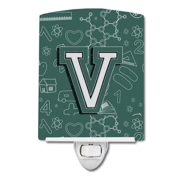 Letter V Back to School Initial Ceramic Night Light