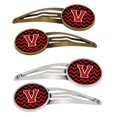 thumbnail image 1 of Letter V Chevron Black & Red Barrettes Hair Clips, Set of 4, 1 of 1