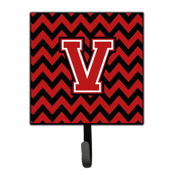 Letter V Chevron Black and Red Leash or Key Holder