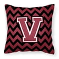 thumbnail image 1 of Letter V Chevron Garnet and Black Fabric Decorative Pillow, 1 of 2