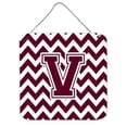 thumbnail image 1 of Letter V Chevron Maroon & White Wall or Door Hanging Prints, 6 x 0.02 x 6 in., 1 of 1
