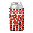 thumbnail image 1 of Letter V Football Scarlet & Grey Can or Bottle Hugger, 1 of 1