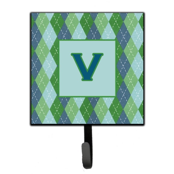 Letter V Initial Monogram - Blue Argoyle Leash or Key Holder