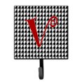thumbnail image 1 of Letter V Initial Monogram - Houndstooth Black Leash or Key Holder, 1 of 7