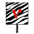 thumbnail image 1 of Letter V Initial Monogram - Zebra Red Leash or Key Holder, 1 of 7