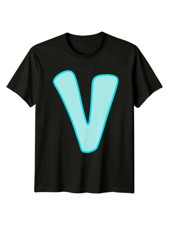 Letter V Monogram Alphabet Mens Womens Graphic Tee Unisex Top