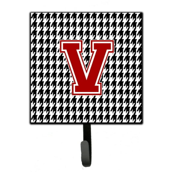 Letter V Monogram - Houndstooth Black Leash or Key Holder