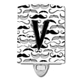 thumbnail image 1 of Letter V Moustache Initial Ceramic Night Light, 1 of 1