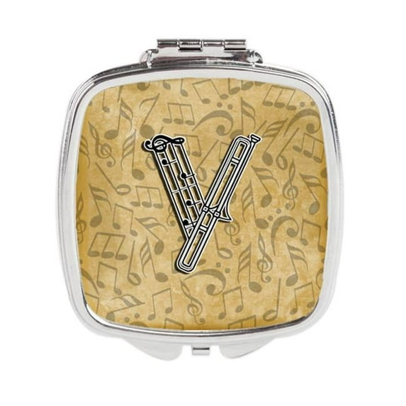 Letter V Musical Instrument Alphabet Compact Mirror