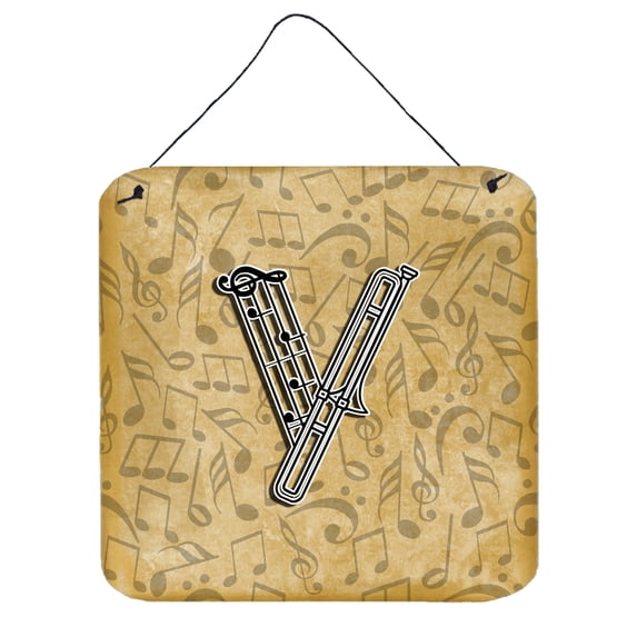 Letter V Musical Instrument Alphabet Wall or Door Hanging Prints