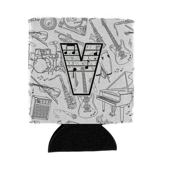 Letter V Musical Note Letters Can or Bottle Hugger