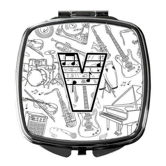 Letter V Musical Note Letters Compact Mirror
