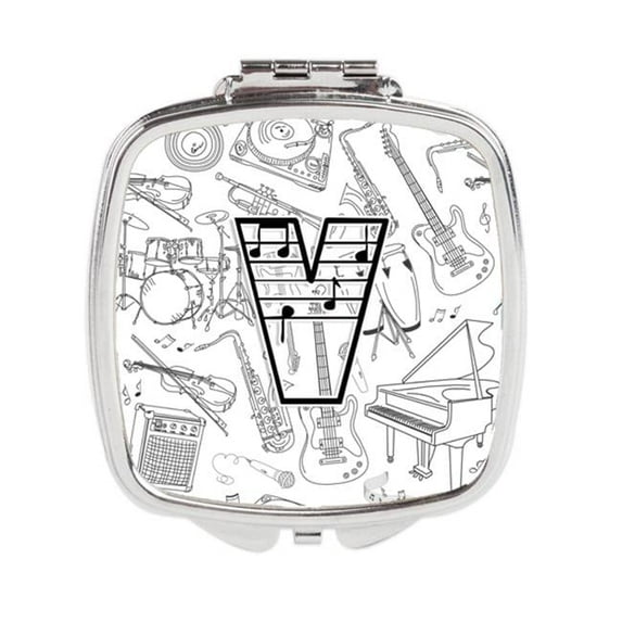 Letter V Musical Note Letters Compact Mirror