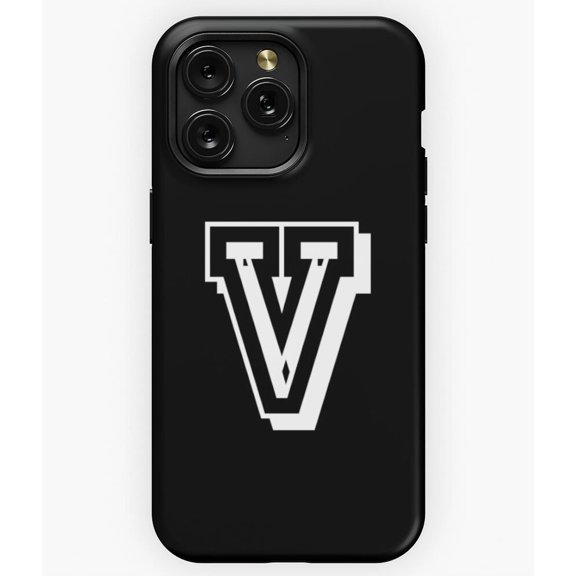 Letter V in College Font University USA Varsity A3820 Phone Case for iPhone 11 to 17 Pro Max