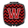 thumbnail image 1 of Letter W Chevron Black and Red   Compact Mirror, 1 of 4