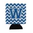 thumbnail image 1 of Letter W Chevron Blue and White Can or Bottle Hugger, 1 of 1