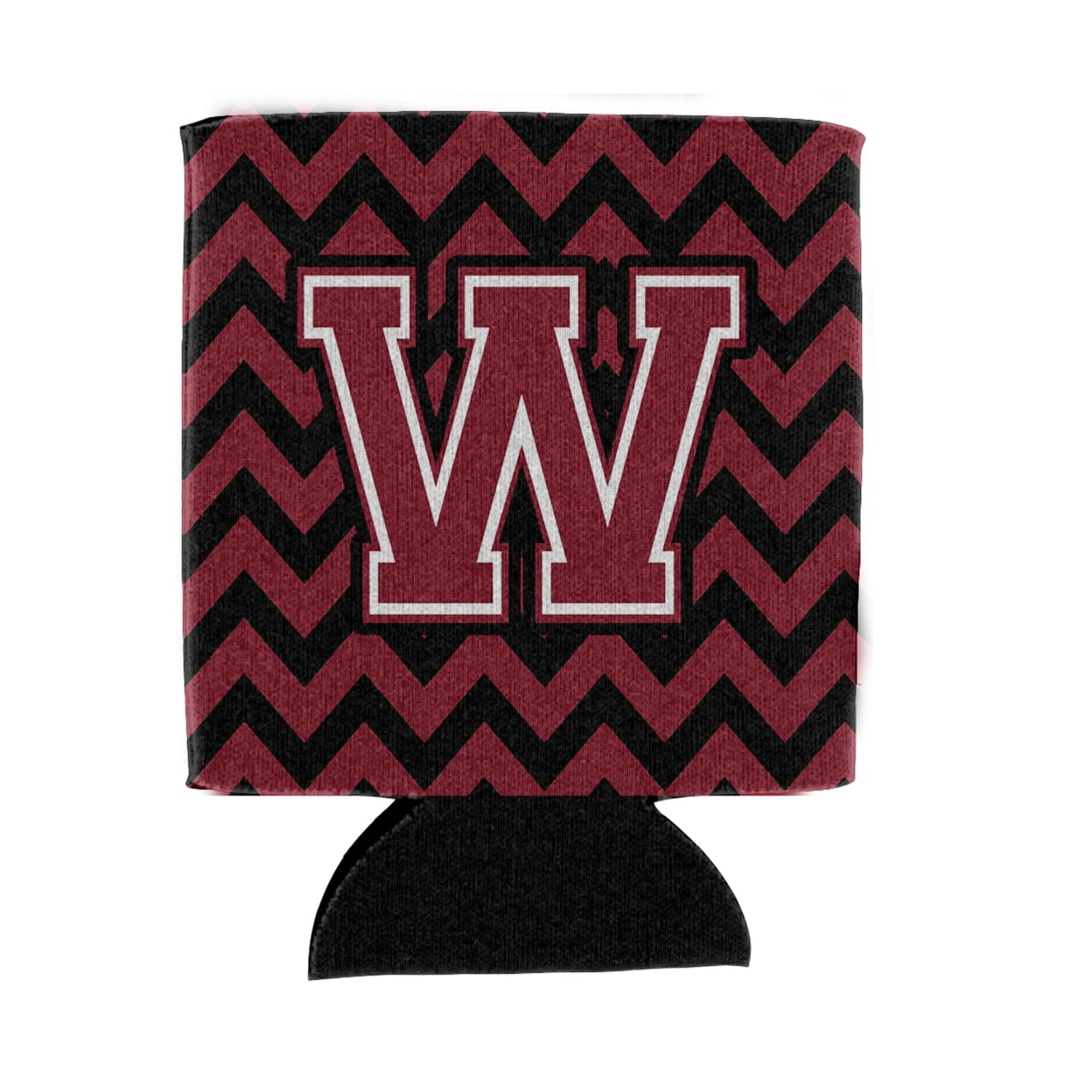 Letter W Chevron Garnet and Black Can or Bottle Hugger