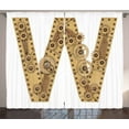 thumbnail image 1 of Ambesonne Letter W Curtains 2 Panel Set, Capital Mechanic Style, 108" x 108", Sand Brown, 1 of 3