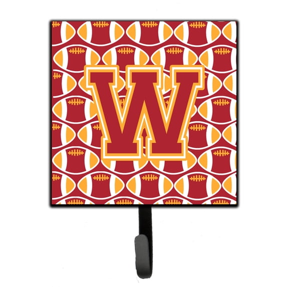 Letter W Football Cardinal and Gold Leash or Key Holder