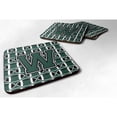 thumbnail image 1 of Letter W Football Green and White Foam Coaster Set of 4, 1 of 3